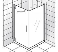 HSK K2P porte à charnière pour paroi latérale, dimensions : 90,0 x 200,0 cm, charnière de porte à droite, 2172090-R-41-50, Cabines de douche: Aspect chromé : ESG clair