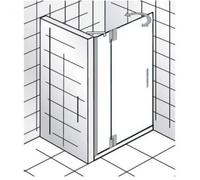 HSK K2P porte à charnière sur le panneau latéral pour niche, dimensions : 75,0 x 200,0 cm, charnière de porte à gauche, 2101075-L-41-50edelglas, Cabines de douche: Aspect chromé : ESG clair avec verre
