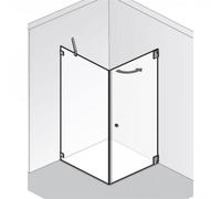 HSK Kienle porte battante sans cadre avec panneau latéral K.20, jusqu'à 1020x2000mm, butée articulée à droite, K.20-R-90-120, Cabines de douche: look acier inoxydable : Verre véritable TwinSeal