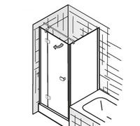 HSK Premium Softcube, panneau latéral raccourci pour porte tournante, dimensions : 75 x 200 cm, butée : droite/gauche (rotative), 6831075-41-50edelglas, Cabines de douche: Aspect chromé : ESG clair av