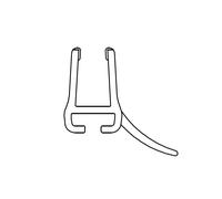 HSK Profilé hydrofuge de rechange pour paroi en verre de 5 mm d'épaisseur, E100058-5,