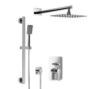 HSK Shower-Set 2.25 Softcube avec support mural droit, chromé, 1000225-RKB9-KB14, Exécution: avec pomme de douche Softcube, super-plat, 400x250x2mm