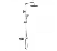 HSK Shower-Set AquaSwitch RS 200 Mix, tablette : verre noir, 1001800-08-KB4, Exécution: avec pomme de douche ronde, plate, Ã300 mm, hauteur 8mm