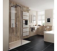 HSK Walk In Pro Concept, élément frontal en 2 parties, dimensions : 100,0 x 200,0 cm, butée à gauche, y compris profil de raccordement mural, 1735100-L-41-50, Cabines de douche: Aspect chromé : ESG cl