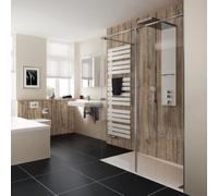 HSK Walk In Pro Concept, élément frontal, en 2 parties, dimensions : 160,0 x 200,0 cm, butée à droite, y compris profilé de raccordement mural, 1735160-R-41-120, Cabines de douche: Aspect chromé : Ver