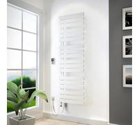 HSK Yenga, radiateur de salle de bains à fonctionnement purement électrique, 800 W, dimensions : 50,0 x 182,4 cm, élément chauffant en argent, élément chauffant à gauche, tubes d'ouverture à droite, 8