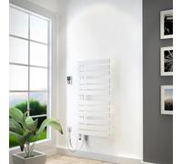 HSK Yenga, radiateur de salle de bains pour fonctionnement purement électrique, 600 W, dimensions : 50,0 x 118,6 cm, élément chauffant blanc, Élément chauffant à gauche, ouverture des tubes à droite,