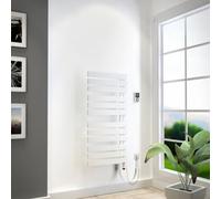 HSK Yenga, radiateur de salle de bains pour fonctionnement purement électrique, 600 W, dimensions : 60,0 x 118,6 cm, élément chauffant blanc, Élément chauffant à droite, ouverture des tubes à gauche,