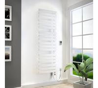 HSK Yenga, radiateur de salle de bains pour fonctionnement purement électrique, 800 W, dimensions : 50,0 x 182,4 cm, élément chauffant blanc, Élément chauffant à droite, ouverture des tubes à gauche, 