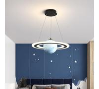 HSLJ1 Suspension planète en acrylique pour chambre d'enfant, lampe LED suspendue espace, décoration intérieure, éclairage féérique pour garçons et filles (Bleu)