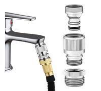 hsmhose Connecteur rapide de robinet d'évier, adaptateur de robinet pour connexion d'évier, tuyau de douche/tuyau d'arrosage, machine à laver, bain pour animaux domestiques, finition chromée, laiton