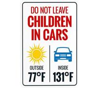 HSMXNEONJB Do Not Leave In Cars Warning Metal Sign Retro Temperature Tin Wall Decor for Home Driveway Parking 8 X 12 in