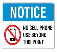 HSMXNEONJB Restricted Electronics No Cell Use Beyond Sign 12x8 Inch | Essential notice for secure facilities and exam rooms