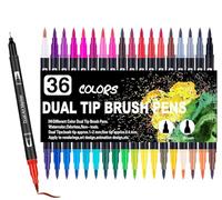 HSP-HSWITI Lot de 36 marqueurs à double pinceau, aquarelle à séchage rapide, pour coloriage, dessin, scrapbooking et journal, idéal pour les débutants