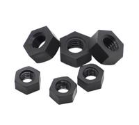 HSQPMGPRJ 10/50pcs DIN934 M2 .5 M3 M4 M5 M6 M8 M10 M12 Plastique Noir PA66 Nylon Écrous Hexagonaux Écrou De Blocage Hexagonal(M3 50pcs)