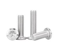 HSQPMGPRJ 5/10/20/50pcs M4 M5 M6 M8 304 A2 Acier Inoxydable Six Lobes Grandes Vis À Tête Plate Boulons De Sécurité Longueur 6mm-50mm(M6x22mm-10pcs)