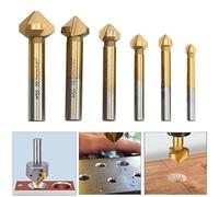 HSS coniques fraisés Foret à Chanfreiner 6 PCS 90 ° revêtements en à Noyer titane Ø 6,3-20,5 mm Outil de Vis Convient Pour DIY Bois Métal PVC