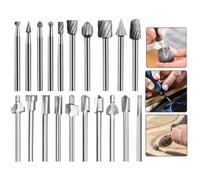 HSS Fraises à Défoncer, 20Pcs 3mm 1/8\"" fraises acier rapide fraises à Bois Kit d'Accessoires Fraises à Défoncer pour Outil Multifo