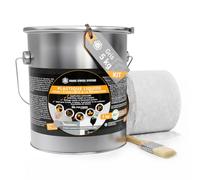 HSS Kit Étanchéité Toiture - Membrane Liquide, Pinceau et Non-Tissé (Gris, 5kg)