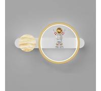 HSTBLEOO LED Wall Sconce Kids Room 13W Spaceman Astronaut Wall Light Moon Planet Ball Hardwired Bedside Wall Mounted(D)