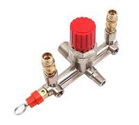 Hsthe Sea Bouton poussoir compresseur d'air double tuyau de sortie en alliage interrupteur de compresseur d'air avec support