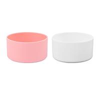 Hsthe Sea Lot de 2 Bottes de Protection en Silicone compatibles avec Stanley Quencher Adventure 40 oz Stanley IceFlow 20 oz 30 oz Couvercle inférieur antidérapant sans BPA (Blanc et Rose)