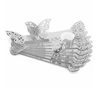 Hsthe Sea Lot de 30 ronds de serviette en papier motif papillon réfléchissants, pour décoration de fête de mariage, anniversaire, dîner (argent)