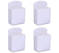 Hsthe Sea Lot de 4 Supports de télécommande Blancs Support Mural bo?Te de Rangement multimédia pour Bureau à Domicile Chambre Salon Auto-adhésif Atorage Box