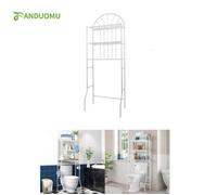 HSTURYZ Meuble de Salle de Bain Dessus Toilettes - Machine à Laver en Métal Etagère Rangement Pont WC 65 x 34 x 173CM Blanc