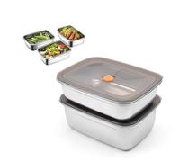 HSUYUN 2 Pièces Boîtes Alimentaires, Acier Inoxydable 316 Boite Hermetique Alimentaire, Scellé Boite Alimentaire, 1000ml et 1500ml pour le Pique-Nique, la Maison, L'école