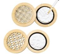 HSUYUN 2 Pièces Diffuseur Huiles Essentielles Bois, Petit Galet Diffuseur Huile Essentielle avec 2 Pierres D'aromathérapie, Diffuseur à Parfum Élégant en Plâtre pour Bureau, Convient pour Le Salon