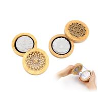 HSUYUN 2 Pièces Diffuseur Huiles Essentielles Bois, Petit Galet Diffuseur Huile Essentielle avec 2 Pierres D'aromathérapie, Diffuseur à Parfum Élégant en Plâtre pour Bureau, Convient pour Le Salon