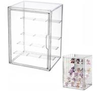 HSYTEK Vitrine en acrylique - 5 couches - Transparent - Boîte de rangement empilable - Petite vitrine avec porte magnétique - Vitrine de collection pour Blind Box, modèles de voitures, figurines à