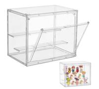 HSYTEK Vitrine en acrylique transparent à 3 couches - Boîte de rangement empilable - Petite vitrine avec porte magnétique - Vitrine de collection pour boîte aveugle, voitures miniatures, figurines à