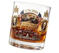 Hsyzygian Verre à whisky classique Amérique 250e anniversaire de mariage Motif gravure commémorative 4 juillet Cadeau tasse à whisky en verre