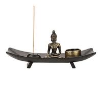 HT217 Table Buddha Zen Garden, Bronze Vintage Brûleur D'encens Brûleur D'encens Table, Porte-Bâton D'encens pour La Décoration Intérieure Méditation Relax