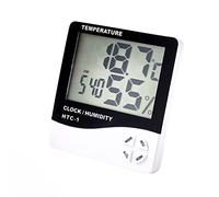 HTC-1 Thermomètre hygromètre multifonction avec écran LCD et fonction thermomètre et hygromètre Noir et blanc