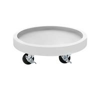 HTDRE Chariot à Plantes Rond à roulettes - 44 cm (17,32 po) pour Pots de Fleurs intérieurs/extérieurs - Gris, Blanc, Noir - Support à roulettes avec Frein et Porte-Soucoupe - Mobilité Polyvalente