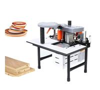 HTDRE Plaqueuse de Chants Portable pour Le Travail du Bois et Le Collage Double Face de Chants PVC, Hauteur de 10 à 60 mm, pour Chants Droits et Courbes, Vitesse de 6 m/Min.