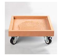 HTDRE Support à Plantes sur roulettes avec Soucoupe, Plateau de Transport Rond pour Plantes de 24 à 40 cm.