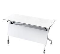 HTDRE Table de réunion Mobile Moderne avec roulettes silencieuses, Plateau Rabattable et Pliable, idéale pour Les séminaires, Les Formations et Les salles de Classe (120 x 60 x 75 cm).