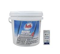 HTH Brome Action 4 Pastilles 20g - 5kg | Brome Lent Multiaction - Désinfection Régulière Multifonction - Dissolution Lente + 10 Tests HPS OFFERTS 6 en 1