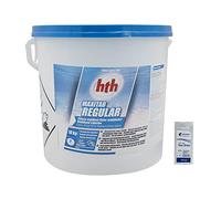 HTH MAXITAB Regular Galet 200g - 10kg | Chlore Lent Stabilisé - Désinfection Régulière - Dissolution Lente + 10 Tests HPS OFFERTS 6 en 1
