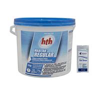 HTH MAXITAB Regular Galet 200g - 5kg | Chlore Lent Stabilisé - Désinfection Régulière - Dissolution Lente + 10 Tests HPS OFFERTS 6 en 1