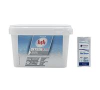 HTH Oxygen 3 en 1 Galet Multi Fonction 200g - 3,2kg | Oxygène Actif Multiaction - Désinfection Régulière Multifonction - sans Chlore - Dissolution Lente + 10 Tests HPS OFFERTS 6 en 1