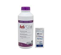 HTH Spa Anti-Ecume Liquide - 1L | Elimine la Mousse/Écume à la Surface de l'eau du Spa + 10 Tests HPS OFFERTS 6 en 1