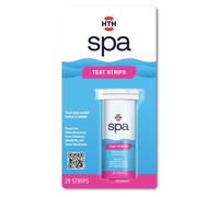 HTH Spa Care Lot de 25 bandelettes de test 6 voies pour spa et jacuzzi | Testeur chimique pour spa et jacuzzi : les bandelettes de test hth Spa sont idéales pour les systèmes de brome et de chlore