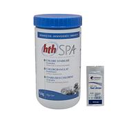 HTH Spa Chlore STABILISE Granulés - 1,2kg | Chlore Choc Stabilisé - Désinfection Choc - Dissolution Rapide + 10 Tests HPS OFFERTS 6 en 1