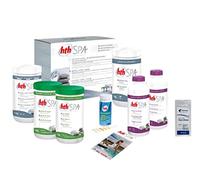 HTH Spa Coffret DE Traitement AU Brome - 7,4kg | Kit Traitement pour Un Entretien Complet - Désinfection Régulière et Choc sans Chlore + 10 Tests HPS OFFERTS 6 en 1