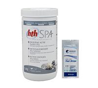 HTH Spa OXYGENE Actif Pastilles 20g - 1,2kg | Désinfection Régulière sans Chlore - Dissolution Rapide + 10 Tests HPS OFFERTS 6 en 1